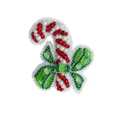 BP-285 Beadwork kit for creating broоch Crystal Art "Candy cane"