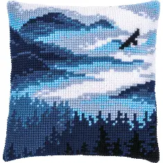 PN-0201595 Cross stitch kit (pillow) Vervaco bird Mountain landscape