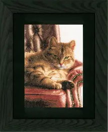 PN-0021762 Counted cross stitch kit LanArte "Relaxed Tabby"