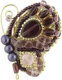 BP-173 Beadwork kit for creating broоch Crystal Art "Butterfly"