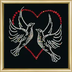Rhinestone decoration kit KC-016 "Pigeons" 