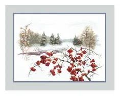 Mixed technique stitch kit M-54 "Winter ashberry"