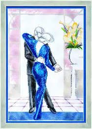 Mixed technique stitch kit M-197 "Dance in a big city"