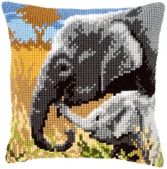 PN-0146813 Vervaco Cross Stitch Cushion "Elephant Love"