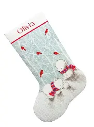 70-08902 Counted cross stitch kit DIMENSIONS "Snow Bears Stocking"
