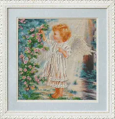 Beadwork kit B-555 "Angel and pink bush" 