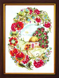 Mixed technique stitch kit М-209 "Viburnum painting"
