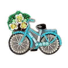 BP-341 Beadwork kit for creating broоch Crystal Art "A bike"