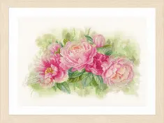 PN-0170933 Counted cross stitch kit LanArte "Bouquet of peonies"