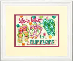 70-65152 Counted cross stitch kit DIMENSIONS "Flip Flops"