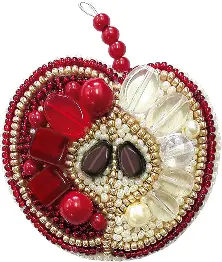 BP-188 Beadwork kit for creating broоch Crystal Art "Red apple"