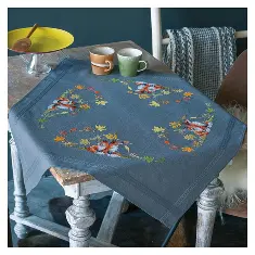 PN-0198561 Set for embroidery cross (napkin) Vervaco, 80x80, Foxes