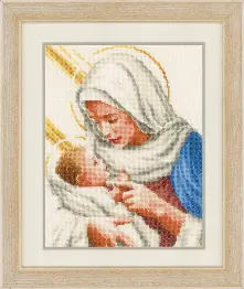PN-0148524 Vervaco cross stitch kit Mary and Jesus, aida 14, 23x27, counted cross.