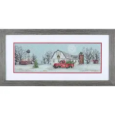  70-08998 Winter Farm Cross Stitch Kit DIMENSIONS