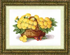 BT-114 Counted cross stitch kit Crystal Art "Basket of dandelions"