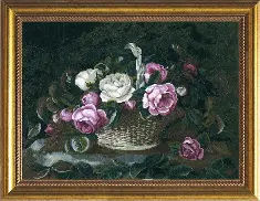 Cross-stitch kit №518 "Roses in basket"