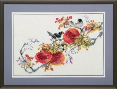 Mixed technique stitch kit M-78 "Ripe pomegranate"