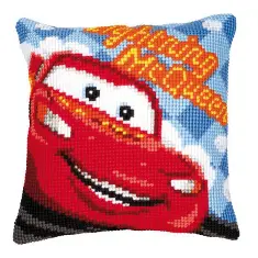 PN-0014609 Vervaco Cross Stitch Cushion Disney "Lightning McQueen"