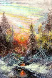 M-568 Counted cross stitch kit "Kiss of the winter sun"