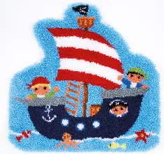 PN-0157787 Vervaco  Latch hook Shaped Rug "Pirate Ship"