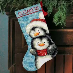 71-09144 Gobelin stitching kit DIMENSIONS "Hugging Penguins. Stocking"