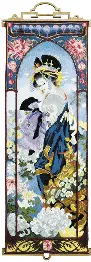 Cross-stitch kit M-326 "Geisha with chrysanthemums"