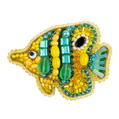 BP-324 Beadwork kit for creating broоch Crystal Art "Small fish"