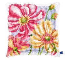 PN-0154564 Vervaco Cross Stitch Cushion "Colourful flowers"