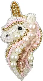 BP-244 Beadwork kit for creating broоch Crystal Art "Unicorn"
