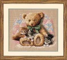 35236 Counted cross stitch kit DIMENSIONS "Teddy & Kittens"