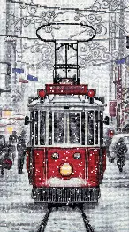M-513 Counted cross stitch kit "Tram"