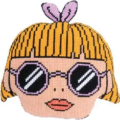 PN-0202909 Cross stitch kit (pillow) 50x51cm Vervaco Girl blonde