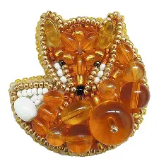 BP-241 Beadwork kit for creating broоch Crystal Art "Fox"
