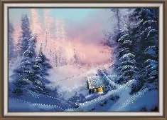 Rhinestone decoration kit KC-090 "House in the winter forest"