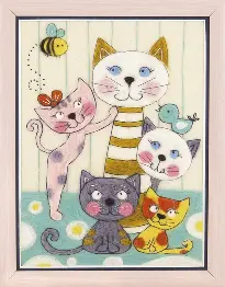 Felting kit V-211 Triptych "Funny family"