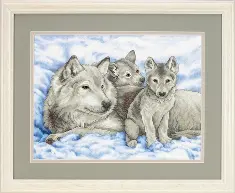 13130 Counted cross stitch kit DIMENSIONS "Mother Wolf and Pups"