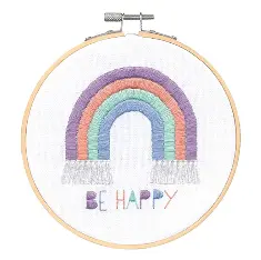 72-76182 Set for needlepoint embroidery DIMENSIONS BE HAPPY RAINBOW Rainbow with hoops