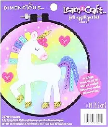 72-75341 Set of felt applications DIMENSIONS UNICORN UNICORN with hoops