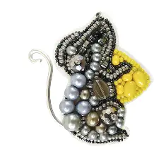 BP-246 Beadwork kit for creating broоch Crystal Art "Mouse"