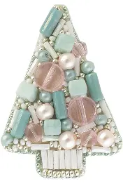 BP-182 Beadwork kit for creating broоch Crystal Art "Blue tree"