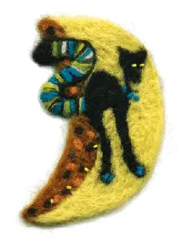 Felting kit V-25 "Cat at the Moon"