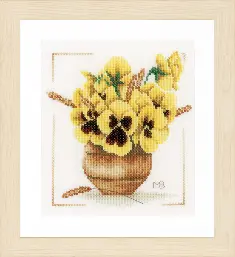 PN-0164071 Counted cross stitch kit LanArte "Yellow Violets"