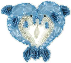 BP-280 Beadwork kit for creating broоch Crystal Art "Dolphins"