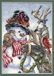 08824 Counted cross stitch kit DIMENSIONS "Snowman & Reindeer"