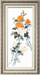 BT-052 Counted cross stitch kit Crystal Art "Etude with yellow roses"