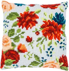 PN-0194442 Vervaco Cross Stitch Cushion "Peonies"