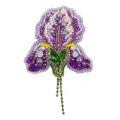 BP-315 Beadwork kit for creating broоch Crystal Art "Iris"