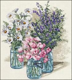 35122 Counted cross stitch kit DIMENSIONS "Wildflower Trio"