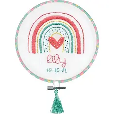 72-76301 Counted cross satin stitch DIMENSIONS "Rainbow Birth Record"