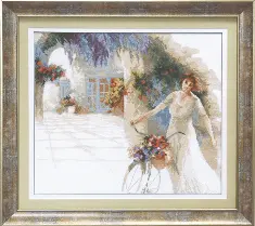 Cross-stitch kit А-212 "A girl with flowers" 
